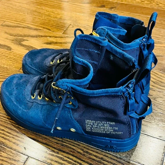 Nike SF Air Force 1 Mid Urban Utility Navy Suede (Men’s 8 / Women’s 9.5) EU41 - Picture 2 of 14